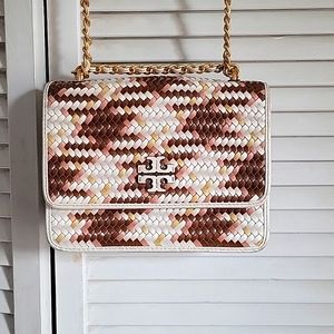 Tory Burch Britten Pink and Cream shoulder bag